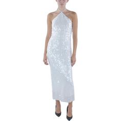 Manufacturer: New Arrivals Style Type: Cocktail And Party Dress Collection: New Arrivals Sleeve Length: Sleeveless Material: Sequined Fabric Type: Sequined Specialty: Embellished Sku: BH5828948 Size: 34.  Color: White.  Gender: female.  Age Group: adult. Chic Sleeveless Evening Sequin Dress, Cocktail Halter Neck Evening Dress For Party Season, Sleeveless White Sequin Dress For Gala, Sleeveless Sequin Dress For Evening, Holiday Party Sequin Halter Neck Dress, Sleeveless Sequin Dress For Party And Holiday, White Halter Neck Party Evening Dress, White Halter Neck Evening Dress For Party, Spring Sequined Evening Dress For Gala