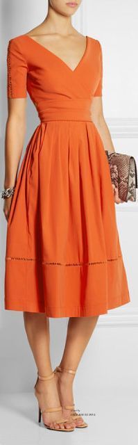 Preen By Thornton Bregazzi, Chique Outfits, Mode Casual, Orange Dress, Mode Inspiration, Comfortable Fashion, Casual Outfit, Women's Dresses, Cotton Dresses