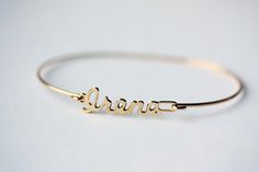 Name Bracelet - Irene Vintage Personalized Gold Charm Bracelet, Personalized Vintage Gold Charm Bracelet, Vintage Gold Personalized Bracelets, Personalized Vintage Gold Bracelets, Retro Gold Bangle As Gift, Retro Gold Bangle As A Gift, Retro Gold Bracelets As Gift, Retro Gold Bangle For Gift, Retro Adjustable Bracelets For Wedding