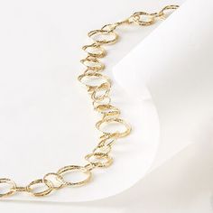 Ross-Simons - Italian 18kt Yellow Gold Textured Circle-Link Necklace. 36". From Italy, this 18kt yellow gold circle-link necklace is finished with a glittering texture that catches the eye. The varying sizes of its links exude a playful feel and its longer length makes it a perfect layering piece for any outfit, during any season. Springring clasp, 18kt yellow gold circle-link necklace. Elegant Hammered Circle Necklace, Elegant Circle Hammered Necklaces, Gold Circular Jewelry With Cable Chain, Hammered Yellow Gold Oval Link Jewelry, Yellow Gold Hammered Oval Link Jewelry, Elegant Hammered Link Jewelry, Elegant Hammered Link Necklace, Formal Round Chain Necklace With Spring Ring Clasp, Anniversary Yellow Gold Round Chain Necklace