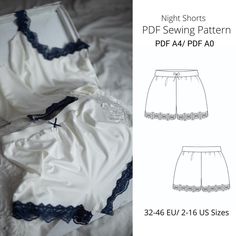 the sewing pattern for this shorts is easy to sew, and has an attached lace trim