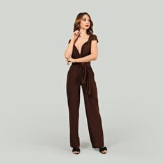 Wedding infinity brown jumpsuit convertible evening for women image 1 Brown V-neck Jumpsuits And Rompers For Party, Elegant Brown Jumpsuits And Rompers For Summer, Elegant Brown Summer Jumpsuits And Rompers, Chic Brown Jumpsuits And Rompers For Party, Brown Jumpsuit, Bridesmaids Jumpsuits, Brown Jumpsuits, Womens Jumpsuits, Wrap Romper