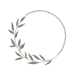 Greenery Embroidery Pattern, Embroidery Eucalyptus, Eucalyptus Embroidery Pattern, Floral Embroidery Wreath, Embroidery Floral Wreath Simple, Eucalyptus Wreath Graphic, Simple Borders, Stylish Nails Designs, Circle Template