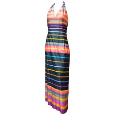 1970s Striped Maxi Dress B 34 W 28 H 40 L 58 1970s Style Lined Maxi Dress, 1970s Style Maxi Length Lined Dress, 1970s Style Summer Maxi Dress, Fitted Multicolor Lined Maxi Dress, 1970s Fitted Multicolor Maxi Dress, 1970s Style Fitted Multicolor Maxi Dress, Retro Lined Maxi Dress For Beach, 1970s Style Summer Evening Maxi Dress, 1970s Style Maxi Dress For Summer Evening