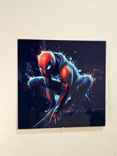 a spider man artwork on the wall