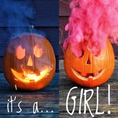 Jack O Lantern Gender Reveal, Halloween Gender Reveal Photoshoot, How To Reveal Gender, Gender Announcement Ideas For Family, Halloween General Reveal