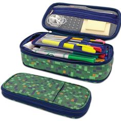 Teacher Created Resources® Pixels Pencil Case, Pack of 3 | The stylish pencil case can expand and hold approximately 50 pens or pencils. Case is sturdy, durable, and has multiple zippers and pockets. Measures 9" L x 4-1/4" W. Wrap-around expansion zipper allows thickness to go from 1-3/8" to 2-1/2" in an instant! Front pocket keeps frequently used item easily accessible. Store small items in a zippered mesh compartment. 5 elastic pen slots keep pens or brushes from moving. Sold as a pack of 3 pe Graph Drawing, Pencils Case, Black Pencil Case, Operation Christmas Child Shoebox, Teacher Created Resources, Operation Christmas Child, Drawing Stuff, Pens And Pencils, Writing Supplies