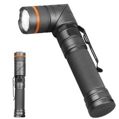 an image of a flashlight and lighter on a white background with clippings to the side