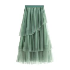 Women's Solid Color Irregular Mesh Skirt Ball Cake Skirt Half-length Skirt Features: 1. It is made of high-quality materials, soft and comfortable, suitable for daily wear. 2. It is elegant, fashionable and warm. 3. The unique irregular mesh design makes you more elegant 4. This dress is very suitable for daily wear, parties, dates, etc! 5. Clothing care: It is recommended to wash hands or dry clean shirts and dresses. Product Description: Gender: female Material: polyester Length: General Style Ruffle Long Skirt, Long Tulle Skirt, Pleated Tulle Skirt, Skirts Green, Womens Tulle Skirt, Tulle Long Skirt, Cake Skirt, Fishnet Dress, Holiday Skirts