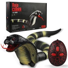 a snake with its head in the shape of a computer mouse, next to it's packaging