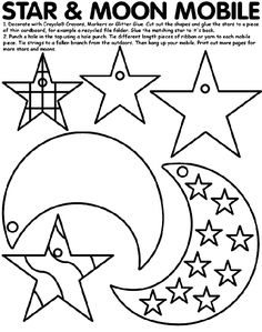 the star and moon mobile coloring page