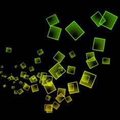 an abstract green background with squares and rectangles in the center on a black background