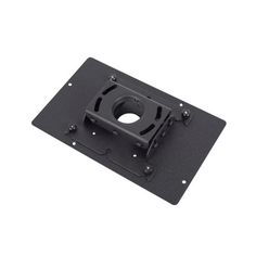 an overhead view of the mounting plate for a projector or tv screen, with two screws on each side