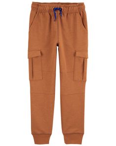 Crafted in a soft cotton knit blend with a functional drawstring and top-entry pockets, these easy on jogger-style cargo pants are perfect for everyday. Brown Kid, Cargo Pants Brown, Carter Kids, Pants Brown, Boys Bottoms, Style Cargo, Fashion Joggers, Shop Clothing, Cotton Knit