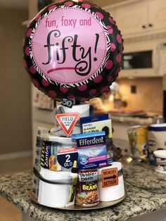 a birthday cake on top of a kitchen counter