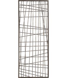 a metal wall sculpture with lines on it