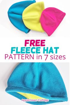 Fleece hat pattern: Make a cozy winter fleece hat with this free fleece hat sewing pattern! Perfect for all ages, this easy-to-follow pattern for a fleece hat includes sizes from baby fleece beanie to adult large. Discover how to make a fleece hat that will keep you warm this winter! Whether you're looking for polar fleece hat patterns or a fleece beanie sewing pattern, this fleece beanie hat pattern has you covered. Create a fleece-lined beanie for the whole family today! Fleece Beanie Diy, Quilted Hats Sewing Patterns, Diy Fleece Hat, Small Fleece Projects, Hats Patterns Free, Fleece Sewing Patterns