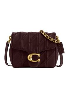 Rendered in luxe Nappa leather, this quilted bag from COACH features gold hardware for a chic finish. | COACH Times Square Tabby Shoulder Bag with Quilting Tabby Shoulder Bag, Coach Tabby, Trending Handbag, Coach Bag, Quilted Bag, Quilted Leather, Square Quilt, Merlot, Nappa Leather