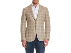 Robert Graham Robert Graham Clooney Tailored Fit Sportcoat - Men's Suits Sets : Khaki : 55% Linen, 45% Viscose China Dry Clean Only Oversized plaid sport coat Partially lined with car themed fabric Classic Plaid Sport Coat For Spring, Tailored Plaid Sport Coat For Spring, Spring Tailored Plaid Sport Coat, Casual Plaid Long Sleeve Blazer, Spring Plaid Blazer With Welt Pockets, Casual Long Sleeve Plaid Blazer, Spring Plaid Sport Coat For Business Casual, Casual Plaid Sport Coat With Welt Pockets, Spring Formal Plaid Sport Coat