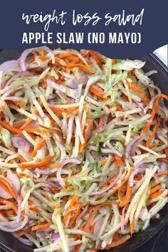 #weightloss #fitness #salad #diet #vegan #glutenfree #paleo This apple coleslaw without mayo is a twist to the traditional coleslaw recipe. It has crunchy cabbage, crispy apples and carrots, and zesty cashew lemon dressing. It's a refreshing salad recipe for meal prep, barbecue, or when craving something light and flavorful.