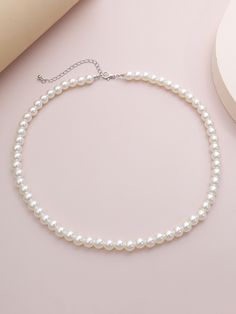 Sku CY-!115256 Material Pearl Feature Beads Occasion Simple , Vintage , Original Creation Type Necklaces Accessories Color SILVER Size One_size Please consult the size chart we provide for this item's measurements to help you decide which size to buy.Please note: There may be 1-3cm differ due to manual measurement. CMINCH Perimeter One_size 45-52 Jewelry Tiktok, Tiktok Y2k, Classic Pearl Necklace, Pearl Necklace Vintage, Friend Jewelry, Best Friend Jewelry, Choker Jewelry, Beaded Necklace Diy, Friendship Jewelry