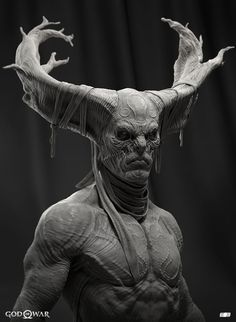 an image of a creature with horns on it's head