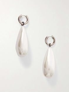 Shop BALENCIAGA Palazzo silver-tone faux pearl earrings, Explore the latest BALENCIAGA women's collection today on NET A PORTER Earrings Pearl Drop, Gucci Eyewear, Faux Pearl Earrings, Earrings Pearl, Fine Watches, Fine Rings, Pearl Drop Earrings, Pearl Drop, Net A Porter