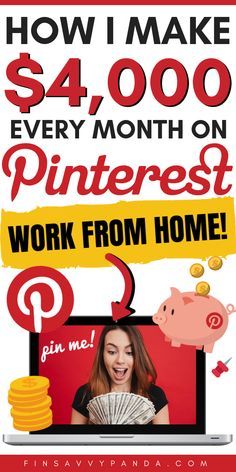 an advertisement for pinterest work from home