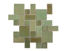 green glass mosaic tile on white background