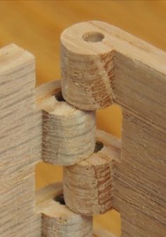 several pieces of wood stacked on top of each other