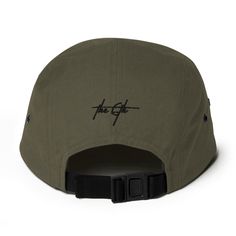 This camper style cap has a low profile and nylon strap clip closure. Comfortable and classic! • 100% cotton • Soft-structured • Five panel • Low profile • Metal eyelets • Nylon strap clip closure Adjustable Military 5-panel Snapback Hat, Adjustable Military Style 5-panel Snapback Hat, Green 5-panel Dad Hat, Military Style Adjustable Snapback Hat For Outdoor Activities, Military Style Adjustable Snapback Hat For Outdoor, Adjustable Military Snapback Hat For Outdoor Activities, Adjustable Outdoor Dad Hat With Logo Patch, Functional 5-panel Snapback Hat For Streetwear, Outdoor Canvas Snapback Dad Hat