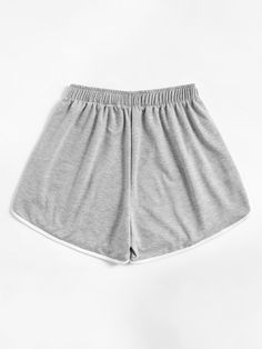 📦FREE Shipping on orders over $80 Style: Sporty Style: Sporty Color: Black Type: Track Shorts Details: Contrast Binding Season: Summer Composition: 3% Spandex, 97% Polyester Material: Polyester Fabric: Slight Stretch Sheer: No Fit Type: Regular Fit Closure Type: Elastic Waist Waist Line: Natural High Waist Stretch Shorts For Leisure, Stretch High Waist Shorts For Leisure, Gray Athletic Shorts For Summer Loungewear, Grey Plain, Dolphin Shorts, Track Shorts, Elastic Waist Shorts, Grey Women, Sporty Style