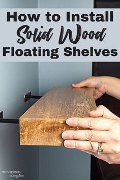 how to install solid wood floating shelves