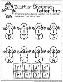 a snowman letter and number matching worksheet