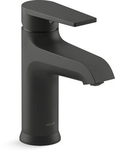 a black faucet on a white background