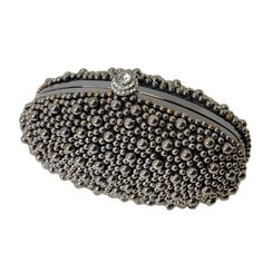 Glamorous Clutch Purse Pewter Beaded Small Oval Clutch Evening Bag Brand New ! - Never Used, Never Worn- With Tag Stunning, Amazing Clutch Purse - Perfect For Any Red Carpet, Wedding, Or Any Other Glamorous Events Exceptionally A Conversation Piece With The Different Sized, Shimmering Grey Pewter Coloured Ball Beads Enveloping The Whole Purse Small Chain Strap Handle. Optional Detachable Longer Chain Strap With Two Different Length Chain Straps, This Is The Perfect Multi-Functioning Piece. Use I Silver Embellished Evening Bag For Wedding, Elegant Silver Evening Bag For Banquet, Silver Beaded Evening Bag For Formal Occasions, Formal Silver Embellished Evening Bag, Formal Silver Beaded Evening Bag, Silver Beaded Evening Bag For Events, Silver Beaded Evening Bag, Luxury Silver Beaded Evening Bag, Carpet Wedding