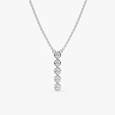 white gold handmade necklace Diamond Bar Necklace, Vertical Bar, April Birthstone, Sparkling Diamond, Diamond Bar, Bar Pendant, Timeless Accessories, Understated Elegance, Bezel Diamond