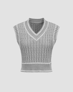 Details: Ribbed sweater vest with cable designTop Length: NormalSleeve Length: SleevelessMaterials:95% Polyester + 5% Spandex 90s Grunge Style, Chic Prom Dresses, 90s Hip Hop Fashion, 90s Fashion Grunge, Future Style, Adam Sandler, Y2k Outfits, 90s Grunge, Grunge Style