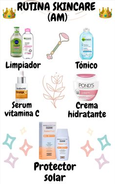 1º Limpiador - 2º Tónico - 3º Serum Vitamina C - 4º Crema hidratante - 5º Protector solar Facial Tips, Protector Solar, Face Serum, Facial Serum, True Beauty