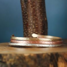 Hammered Cuff Set Hammered Cuff Bracelet, Hammered Bracelet, Grit And Grace, Stamped Bracelet, Copper Cuff, Gold Bracelet Cuff, Hammered Gold, Gold Cuffs, Hammered Copper