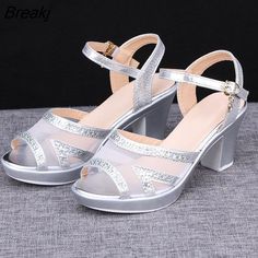 Shipping: Worldwide Express Shipping AvailableDelivery time: 7-15Days Fast ShippingReturns: Fast refund, 100% Money Back Guarantee.Brand Name: comemoreHeel Height: Super High (8cm-up)With Platforms: YesPlatform Height: 0-3cmSandal Type: Ankle StrapOrigin: Mainland ChinaOccasion: CasualUpper Material: PUOutsole Material: RubberBack Counter Type: Ankle StrapPattern Type: SolidSide Vamp Type: OpenFit: Fits true to size, take your normal sizeStyle: LEISUREHeel Type: Square heelLining Material: PUClo Shoes Heel, Open Toe Sandals, Toe Sandals, Sandal Fashion, Summer Women, Silver Fashion, Shoes Women Heels, Women's Shoes, Open Toe