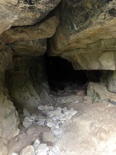 there is a small cave in the rocks