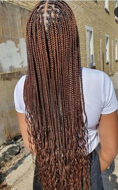 Long Small Box Braids With Curly Ends, Dark Brown Braids For Black Women, Chocolate Brown Braids, Brown Knotless Box Braids, Gana Braids, Fall Braids Black Women, Brown Braids For Black Women, Braids Ideas For Black Women, Braids Hairstyles Black Women