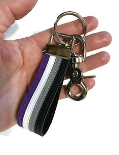 Asexual Keychain, Asexual Jokes, Aro Spectrum, Pride Keychain, Aro Pride, Gay Jewelry, Leather Keychains, Keychain Leather