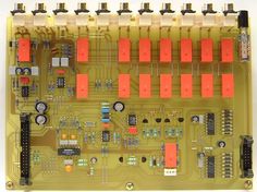 an electronic board with many components on it