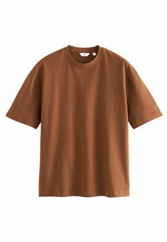 Next HEAVYWEIGHT - T-shirt basique - mottled light brown Brown Tshirt, Browning, T-shirt Polos, Chocolate Brown, Light Brown, Tshirt Designs, Mens Outfits, T Shirt, Quick Saves