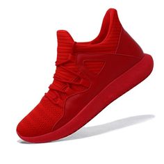 MAIERNISI JESSI Men's Lightweight Mesh Sneakers Breathable Athletic Outdoor Casual Sports Running Shoes - Red - CV1804NKAG6 - Men's Shoes, Athletic, Running  #Running #Men's #Shoes # #Athletic # #Running Red Lace-up Running Shoes For Jogging, Red Mesh Running Shoes For Jogging, Red Mesh Sneakers For Running, Red Mesh Sneakers For Jogging, Red Breathable Slip-on Running Shoes, Red Mesh Sneakers For Sports, University Red Lace-up High-top Sneakers For Sports, Red Mesh Running Shoes For Light Sports, University Red Breathable Sneakers For Light Sports