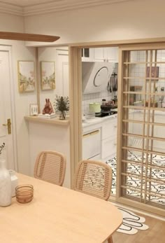 Korean Inspired Kitchen, Interior Tiny House Ideas, Townhouse Designs Interior, Korean Home Design, Mini Kitchen Design, Dining Kitchen Combo