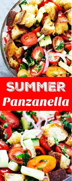 this summer panzanella salad is loaded with fresh vegetables and grilled tofu