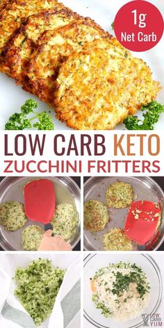 low carb keto zucchini fritters with instructions